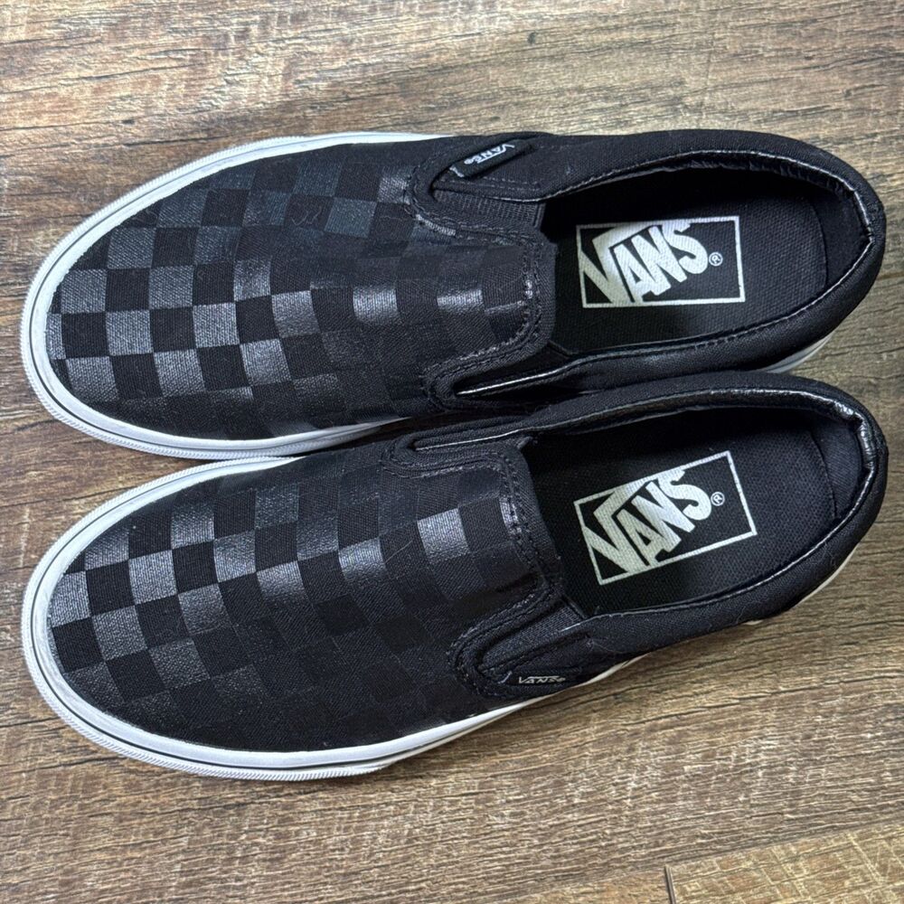 Vans Off The Wall Slip On Checkerboard Shoes Women’s 5.5, Men’s 4 Black Athletic